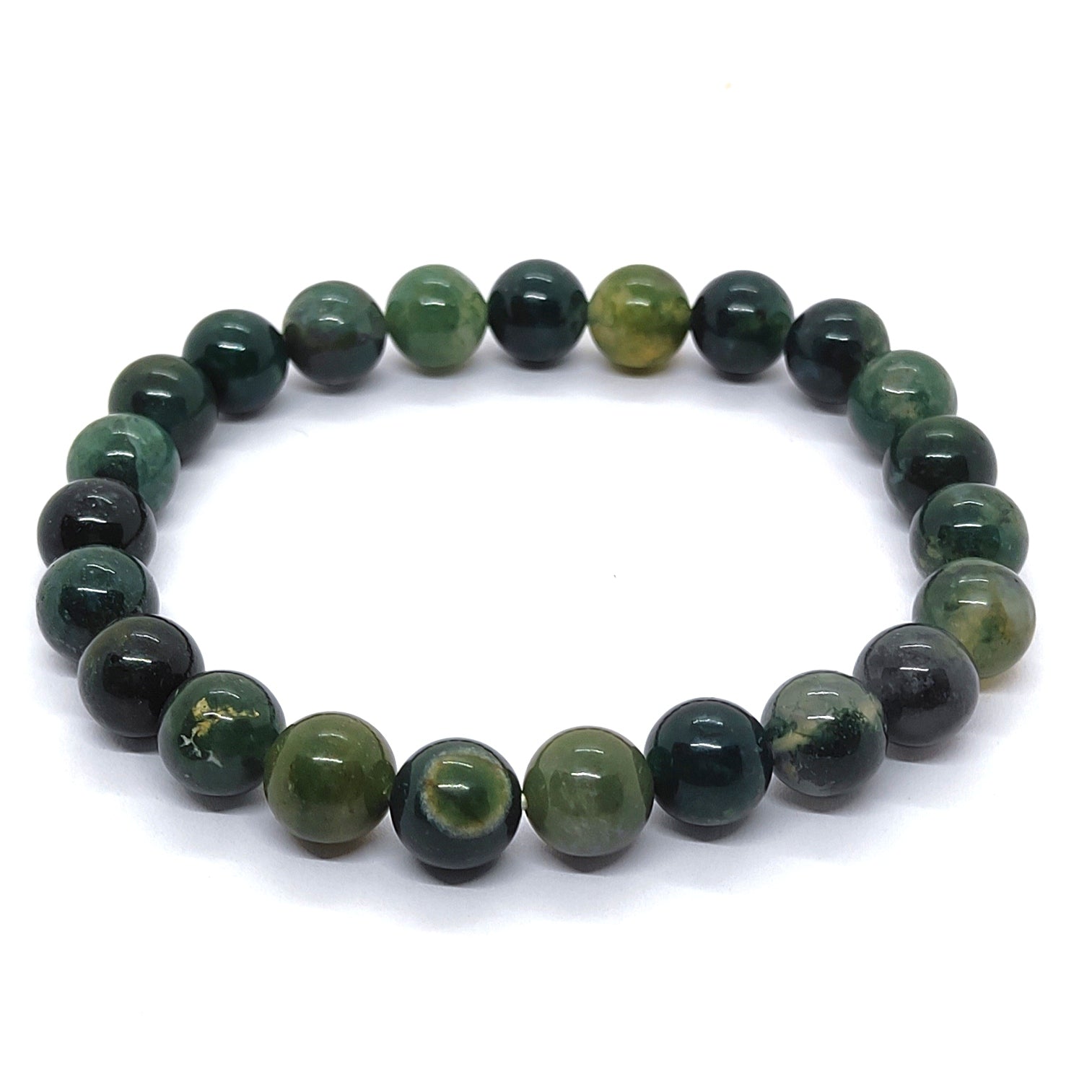 Moss Agate Natural With Certified Bracelet